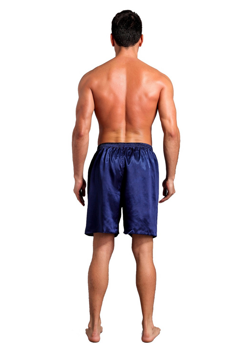 Szilárd férfi alvó alsó poplin selyem öt nadrág gumírozott derék kauzális bő molett vékony férfi nappali nadrág