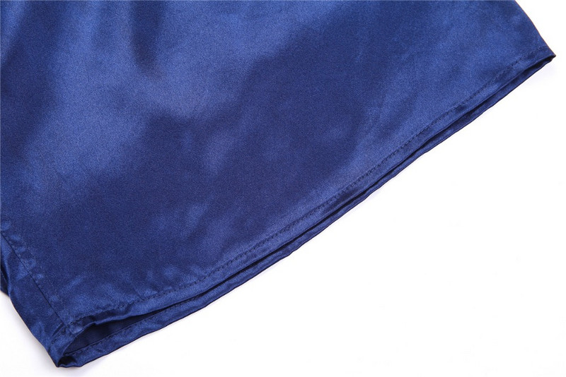 Szilárd férfi alvó alsó poplin selyem öt nadrág gumírozott derék kauzális bő molett vékony férfi nappali nadrág