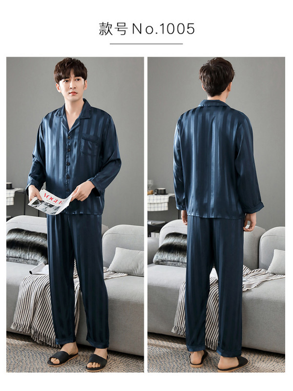 Novi muški kompleti pidžama Novi mekani jesensko-zimski muški kompleti za spavanje, muške pidžame dugih rukava, hlače s elastičnim strukom, gornja odjeća za slobodno vrijeme
