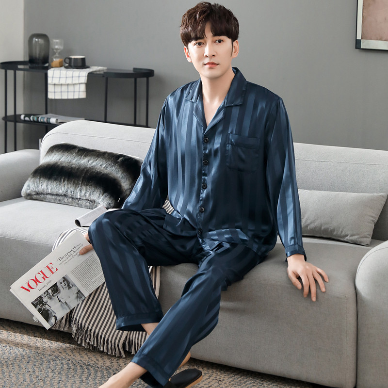 Novi muški kompleti pidžama Novi mekani jesensko-zimski muški kompleti za spavanje, muške pidžame dugih rukava, hlače s elastičnim strukom, gornja odjeća za slobodno vrijeme