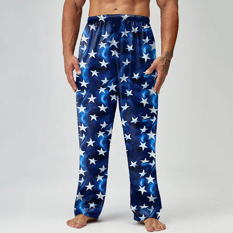 Άνδρες Άνοιξη Καλοκαίρι Ημέρα Ανεξαρτησίας Εκτύπωση Παντελόνι Πυτζάμες Μακρύ Παντελόνι Casual Παντελόνι Κάλτσα Δώρο Αγόρι