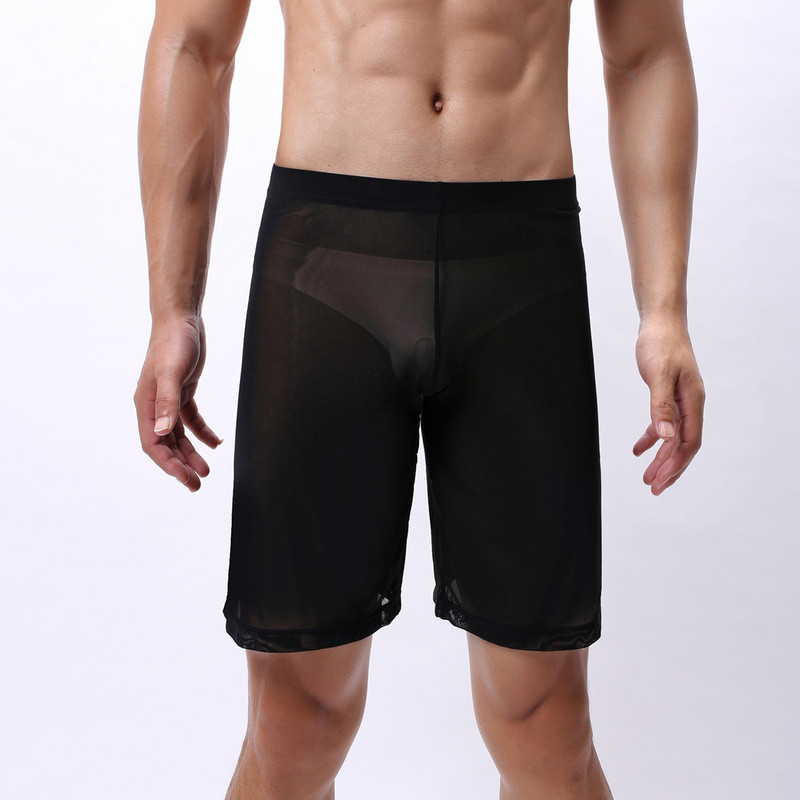 Seksīga vīrieša apakšstilba apakšveļa, caurspīdīga guļamveļa, šorti, caurspīdīgi atpūtas bikses Pigama Hombre, erotiski mājas apģērbi