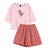 100% pamut pizsama szett női rövid ujjú aranyos kawaii nyomott pizsama lányoknak alkalmi rövidnadrág póló hálóruha hálóruha szett Femme