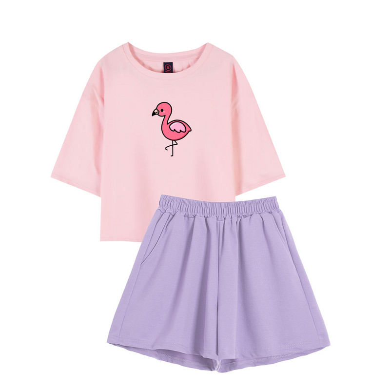 100% pamut pizsama szett női rövid ujjú aranyos kawaii nyomott pizsama lányoknak alkalmi rövidnadrág póló hálóruha hálóruha szett Femme