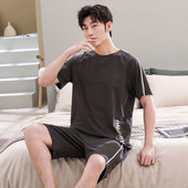 Νεότερα ανδρικά σετ πιτζάμες Lounge Wear Fashion Modal Πιτζάμες Καλοκαιρινά κοντομάνικα μασίφ νυχτικά 3XL