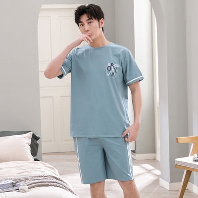 Νεότερα ανδρικά σετ πιτζάμες Lounge Wear Fashion Modal Πιτζάμες Καλοκαιρινά κοντομάνικα μασίφ νυχτικά 3XL