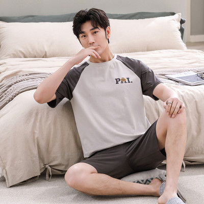 Νεότερα ανδρικά σετ πιτζάμες Lounge Wear Fashion Modal Πιτζάμες Καλοκαιρινά κοντομάνικα μασίφ νυχτικά 3XL