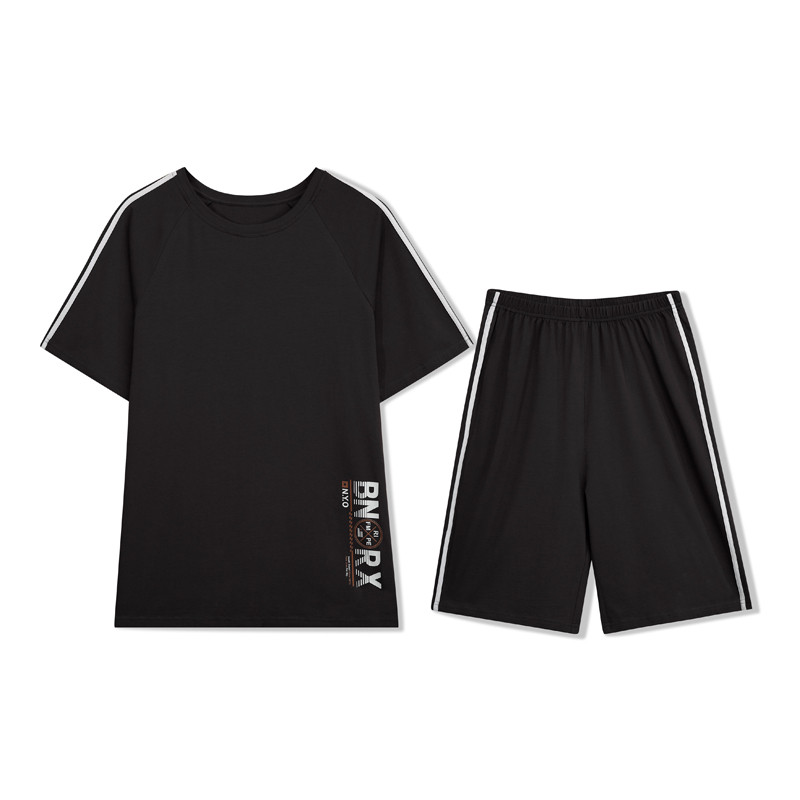 Νεότερα ανδρικά σετ πιτζάμες Lounge Wear Fashion Modal Πιτζάμες Καλοκαιρινά κοντομάνικα μασίφ νυχτικά 3XL