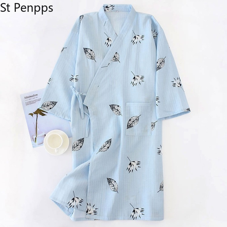 Vīriešu kokvilnas guļamveļa Vasaras plāns Kokvilnas rudens naktskrekls Pāris Japāņu tradicionāls apģērbs Vīriešu kimono Yukata Gara naktskleita