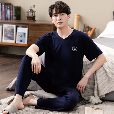 2GAB Vīriešu pidžamu komplekti T-krekli un bikšu pidžamas guļamveļa Kokvilnas guļamtērps Apakšveļa Naktsveļa atpūtas apģērbs Liela izmēra mājas apģērbs