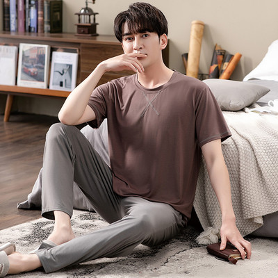 2GAB Vīriešu pidžamu komplekti T-krekli un bikšu pidžamas guļamveļa Kokvilnas guļamtērps Apakšveļa Naktsveļa atpūtas apģērbs Liela izmēra mājas apģērbs