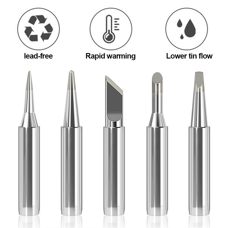 5 vnt lituoklio lydinio 900M lituoklio galvutės rinkinys viduje karšto lydinio elektrinio lituoklio antgalio IS+I+B+K+2.4D+3C komplektas