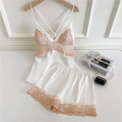 Seksīga sieviešu pidžamas uzvalks naktsveļa Intīma apakšveļa Jauka, jauna meitene 2GB miega komplekts Cami&Šorti ar drukātu punktu guļamveļa mājas apģērbs