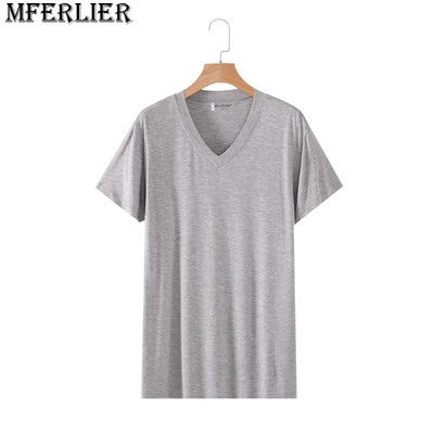 Μέγεθος 8XL 150 KG Modal V λαιμόκοψη Ανδρικό κοντό μανίκι Μαλακό κάλυμμα Λεπτό σπιτικό ντύσιμο Plus μέγεθος Χαλαρά casual αθλητικά εσώρουχα Μεγάλο μέγεθος