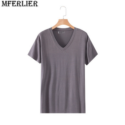 Μέγεθος 8XL 150 KG Modal V λαιμόκοψη Ανδρικό κοντό μανίκι Μαλακό κάλυμμα Λεπτό σπιτικό ντύσιμο Plus μέγεθος Χαλαρά casual αθλητικά εσώρουχα Μεγάλο μέγεθος