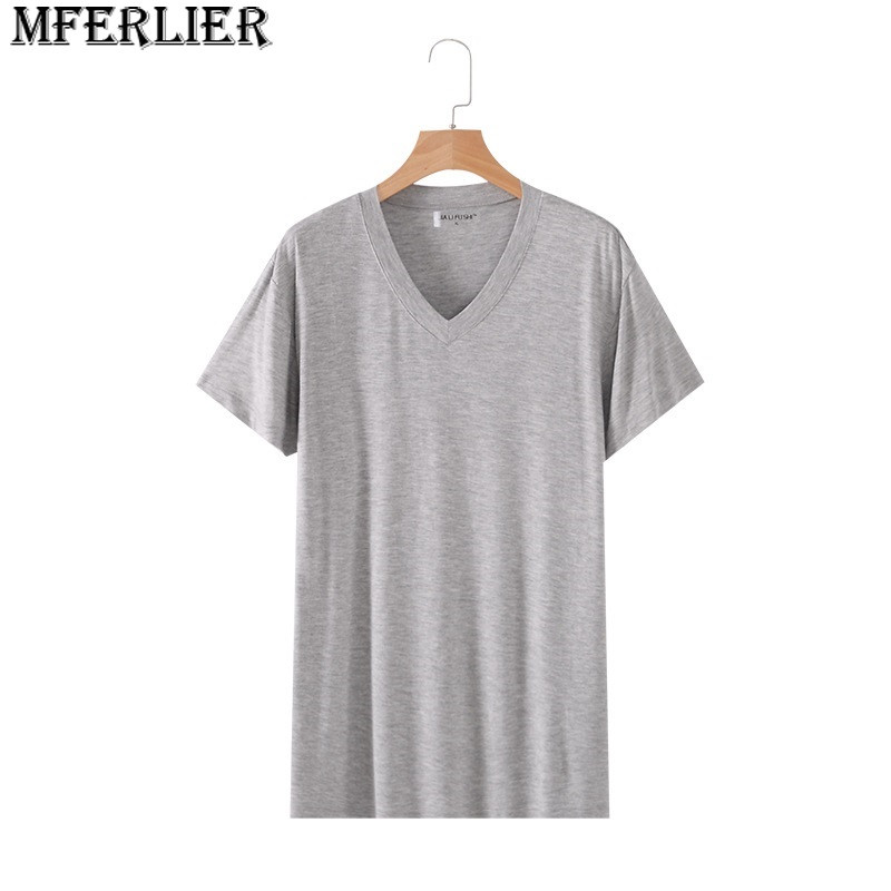 Μέγεθος 8XL 150 KG Modal V λαιμόκοψη Ανδρικό κοντό μανίκι Μαλακό κάλυμμα Λεπτό σπιτικό ντύσιμο Plus μέγεθος Χαλαρά casual αθλητικά εσώρουχα Μεγάλο μέγεθος