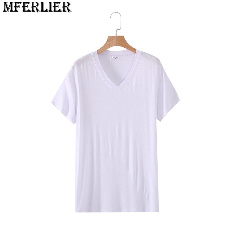 Μέγεθος 8XL 150 KG Modal V λαιμόκοψη Ανδρικό κοντό μανίκι Μαλακό κάλυμμα Λεπτό σπιτικό ντύσιμο Plus μέγεθος Χαλαρά casual αθλητικά εσώρουχα Μεγάλο μέγεθος