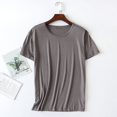 Κοντομάνικο μπλουζάκι καλοκαιρινό ανδρικό modal ice μεταξωτό μπλούζες ύπνου χωρίς ραφές υπνοδωμάτιο πουκάμισο με λεπτή φαρδιά πιτζάμες για το σπίτι