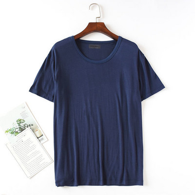 Κοντομάνικο μπλουζάκι καλοκαιρινό ανδρικό modal ice μεταξωτό μπλούζες ύπνου χωρίς ραφές υπνοδωμάτιο πουκάμισο με λεπτή φαρδιά πιτζάμες για το σπίτι