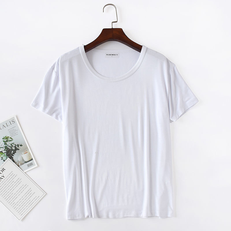 Κοντομάνικο μπλουζάκι καλοκαιρινό ανδρικό modal ice μεταξωτό μπλούζες ύπνου χωρίς ραφές υπνοδωμάτιο πουκάμισο με λεπτή φαρδιά πιτζάμες για το σπίτι