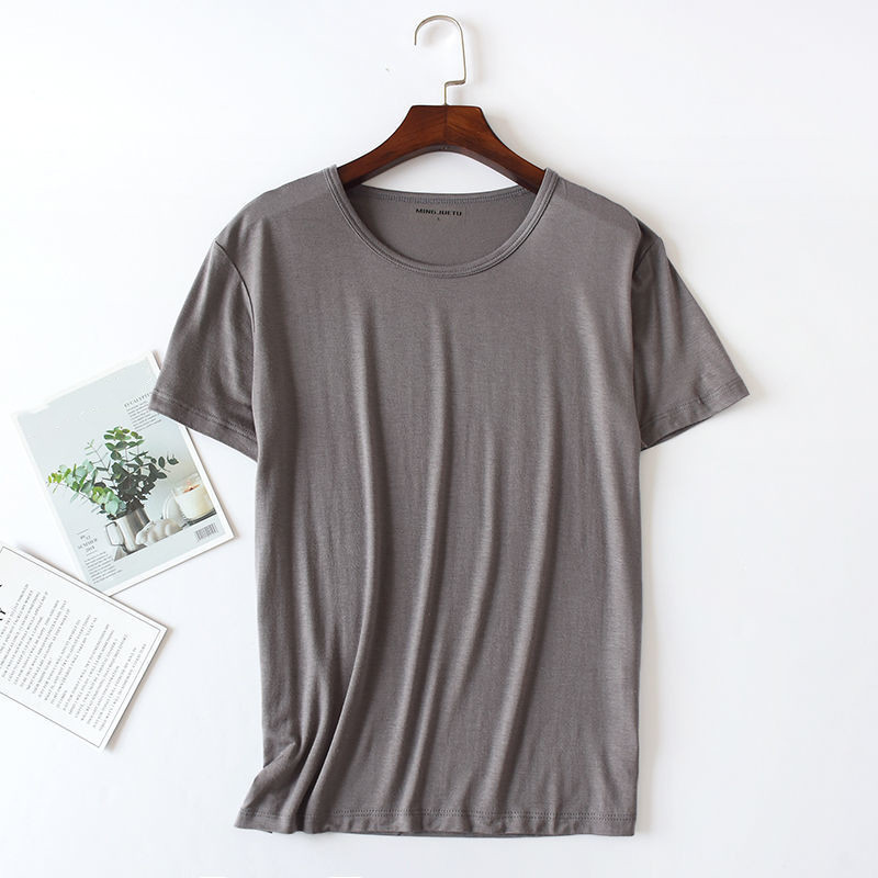 Κοντομάνικο μπλουζάκι καλοκαιρινό ανδρικό modal ice μεταξωτό μπλούζες ύπνου χωρίς ραφές υπνοδωμάτιο πουκάμισο με λεπτή φαρδιά πιτζάμες για το σπίτι