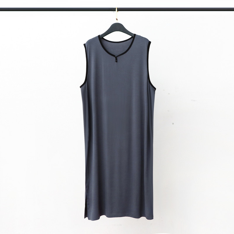 Modalinės vyriškos pižamos miegui skirtos vyriškos ilgos liemenės suknelės laisvalaikio laisvi didelio dydžio namų drabužiai Vasariniai ploni chalatai miegui skirti vyriški drabužiai