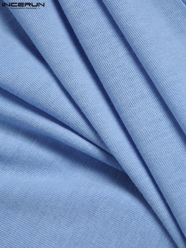 Vară cu mâneci scurte cu decolteu în V Îmbrăcăminte pentru acasă INCERUN bărbați mozaic halate de dormit pentru bărbați halate de baie lejere confortabile Cămașă de noapte solidă, S-5XL