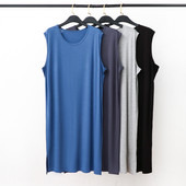 Modal férfi pizsama hálóruha nyári mellényhez Ujjatlan hosszú fürdőköpeny nagy méretű laza puha kényelmes éjszakai ruha