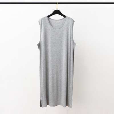 Modal férfi pizsama hálóruha nyári mellényhez Ujjatlan hosszú fürdőköpeny nagy méretű laza puha kényelmes éjszakai ruha