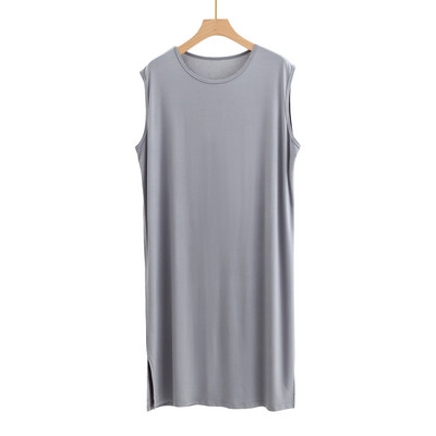 Modal férfi pizsama hálóruha nyári mellényhez Ujjatlan hosszú fürdőköpeny nagy méretű laza puha kényelmes éjszakai ruha