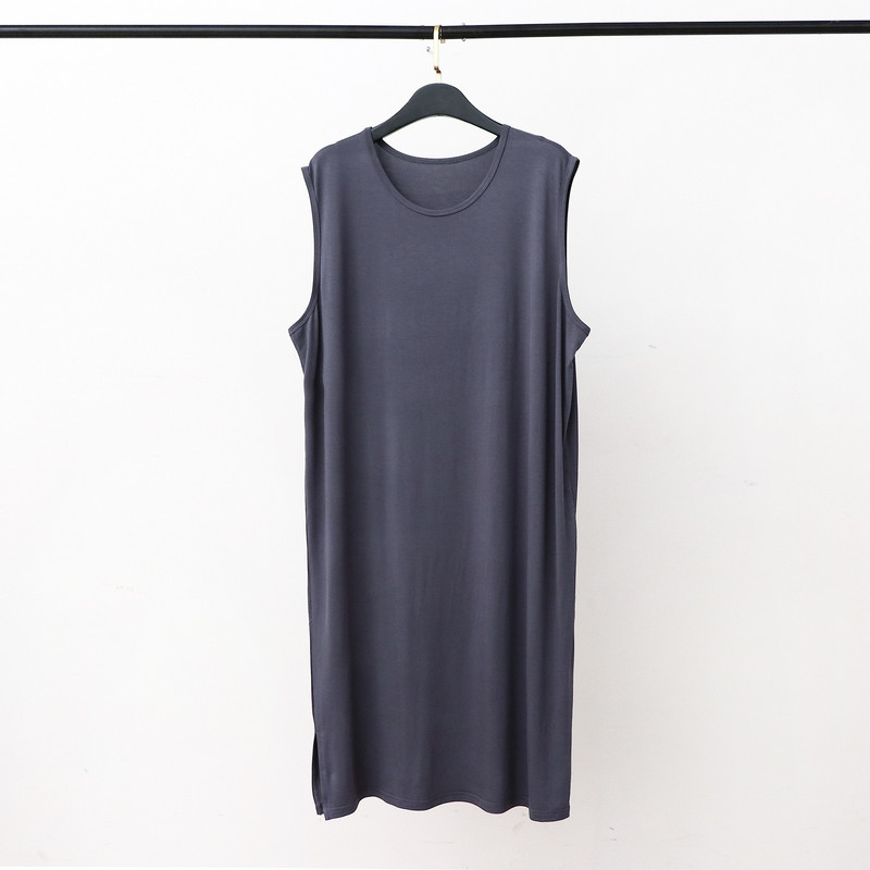 Modal férfi pizsama hálóruha nyári mellényhez Ujjatlan hosszú fürdőköpeny nagy méretű laza puha kényelmes éjszakai ruha