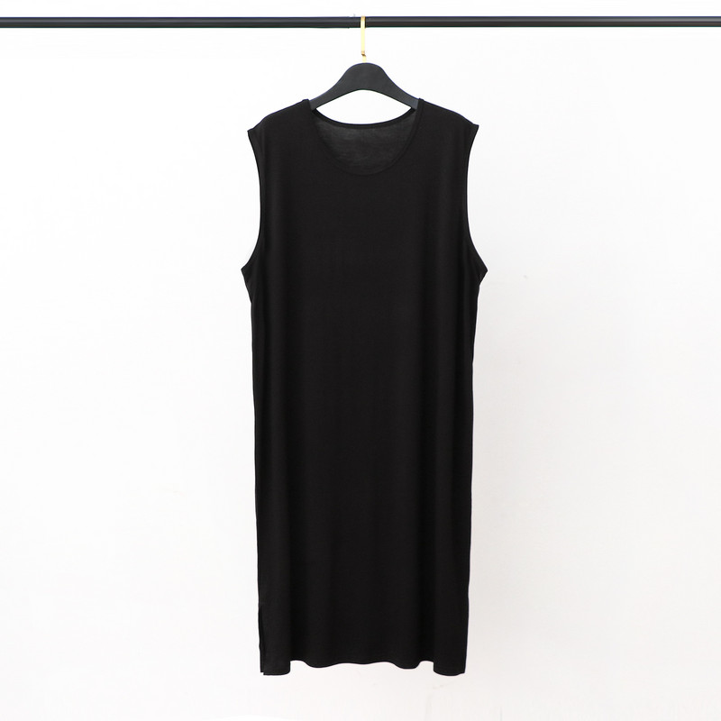 Modal férfi pizsama hálóruha nyári mellényhez Ujjatlan hosszú fürdőköpeny nagy méretű laza puha kényelmes éjszakai ruha