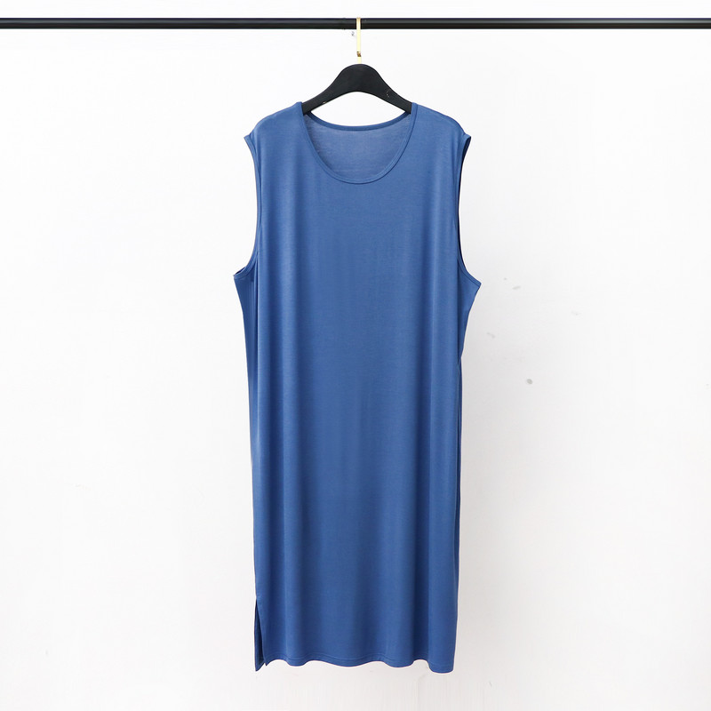 Modal férfi pizsama hálóruha nyári mellényhez Ujjatlan hosszú fürdőköpeny nagy méretű laza puha kényelmes éjszakai ruha