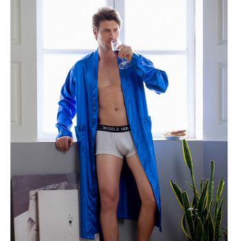 Комплекти халати с дълъг ръкав за мъже Многоцветни M-3xl размери Кимоно Мъжки домашни дрехи Жилетка Халат за баня Мъжки халати Дълъг халат