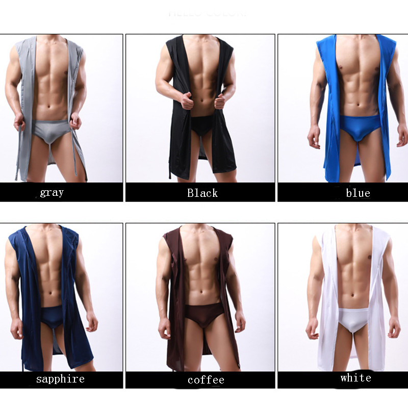 Ljetna haljina Erotski kupaći ogrtač Muška seksi pidžama Odjeća za spavanje Svilena pidžama Hombre Kupaći ogrtač s kapuljačom Spavaćica Muška pidžama Kimono Hombre