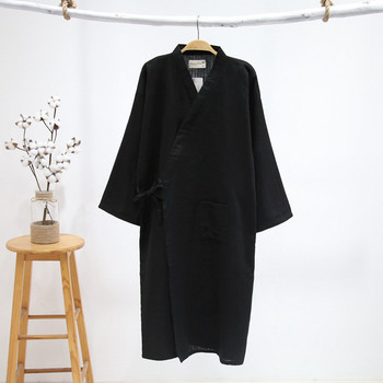 Лятна нова тънка роба Свободен мъжки халат в японски стил 100% памук двуетажна марля Спално облекло Sleeprobe Домашно облекло Облекло за свободното време