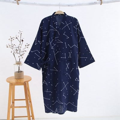 Suvi Uus õhuke Robe Lahtine meeste Jaapani stiilis hommikumantel 100% puuvill kahekorruseline marli Magamisriided Sleeprobe home Wear Vabaaja rõivad