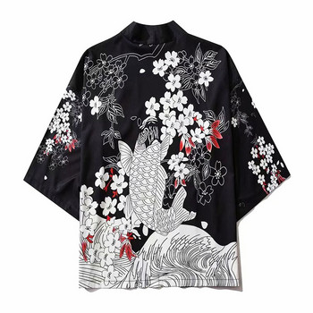 Αντρικό Κιμονό Μόδα Dragon Cartoon τύπωμα καλοκαιρινό παλτό μακρυμάνικο ρόμπα ιαπωνικού στυλ Cosplay ανδρικά ρούχα