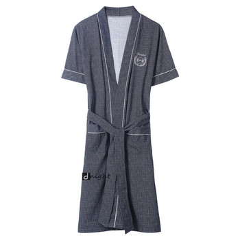 Мъжки халат нощница копринено сатен кимоно халат спално облекло плюс голям домашен халат 4XL 5XL къси панталони комплекти пижами
