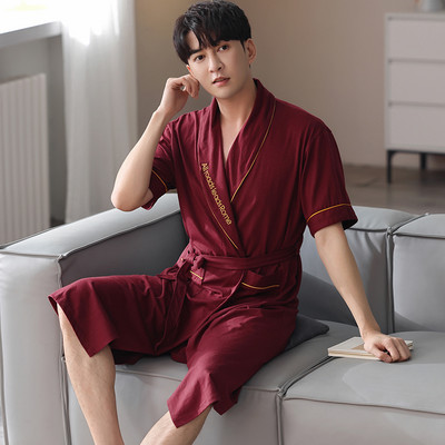 Vīriešu halāts naktskrekls zīda satīna kimono peldmēteļa kleita guļamveļa Plus liela izmēra mājas halāts 4XL 5XL šorti komplekti pidžamas