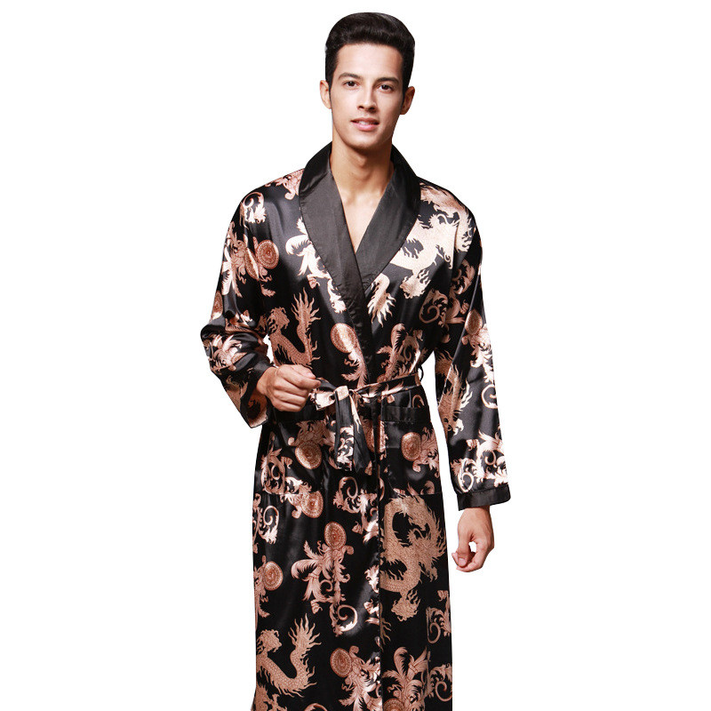 Uus saabunud meresinine Hiina meeste kunstsiidist rüü Uudne kimono Yukata kleit, suvine magamisriietus Suurus L XL XXL XXXL