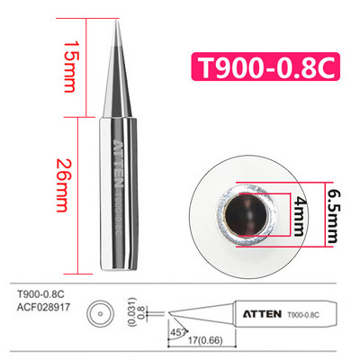 ATTEN T900-0.8C Eredeti hiteles T-900Tip 936 forrasztóállomáshoz