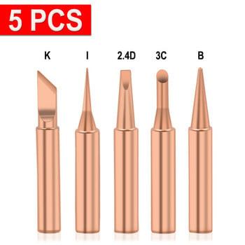 5 бр. 6 бр. Накрайник за поялник 900M-T от чиста мед Безоловни накрайници за припой Заваръчна глава BGA Инструменти за запояване