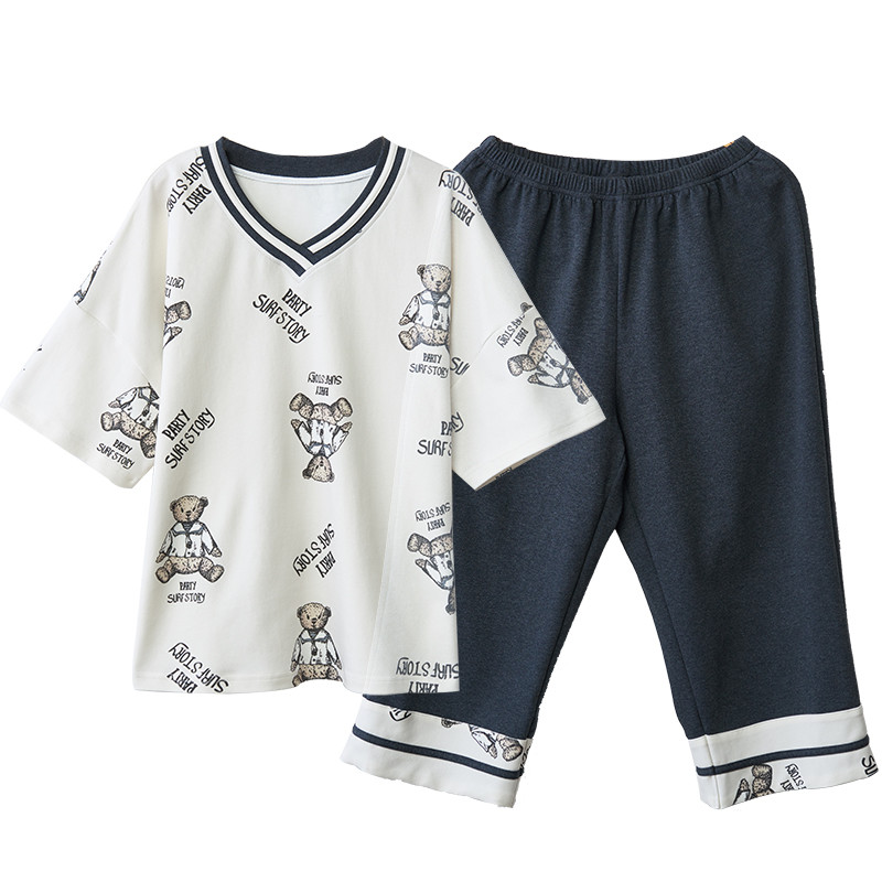 BZEL Cartoon pamut hálóruha női nyári új rövid ujjú rövidnadrág pizsama szett bő női otthoni öltöny puha komfort hálóruha 4XL