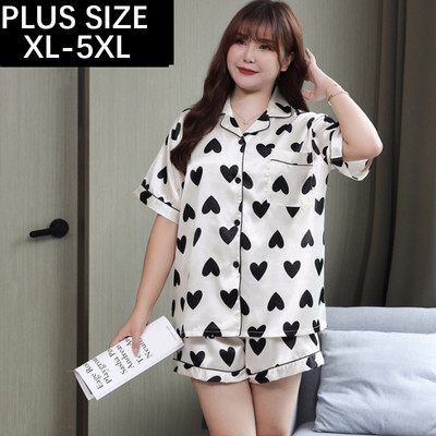 Női pizsama szett Imatation selyem női rövid ujjú ing + rövid nadrág hálóruha szett Női házi ruha öltöny pizsama