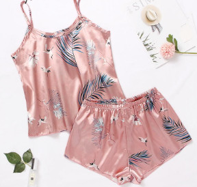 2022. gada jauns modes seksīgs ziedu pidžamas komplekts sievietēm, 2 daļīgs guļamveļa pidžamas, zīda satīna Cami tops un šorti.