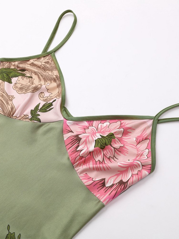 Ujjatlan virágmintás függőruha női divatos V-nyakú vékony maxi ruhák 2023 nyári elegáns női Beach Party Club köntös