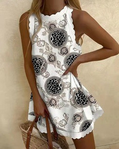 Sieviešu vasaras kleita, brīva, vienkrāsaina ballīšu minikleitas bez piedurknēm sievietēm Eleganta, brīva sieviešu kleita pludmales ballītei Vestidos 2022