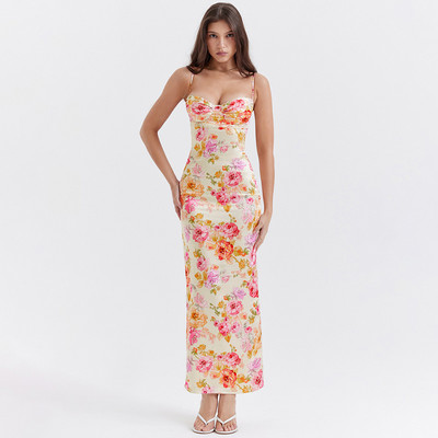 Avrilyaan Flower Print Seksikas kleit naistele Elegantne õlgadeta kleidid seljataga Bodycon suvekleit Vestidos