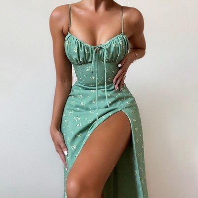 Avrilyaan Flower Print Seksikas kleit naistele Elegantne õlgadeta kleidid seljataga Bodycon suvekleit Vestidos